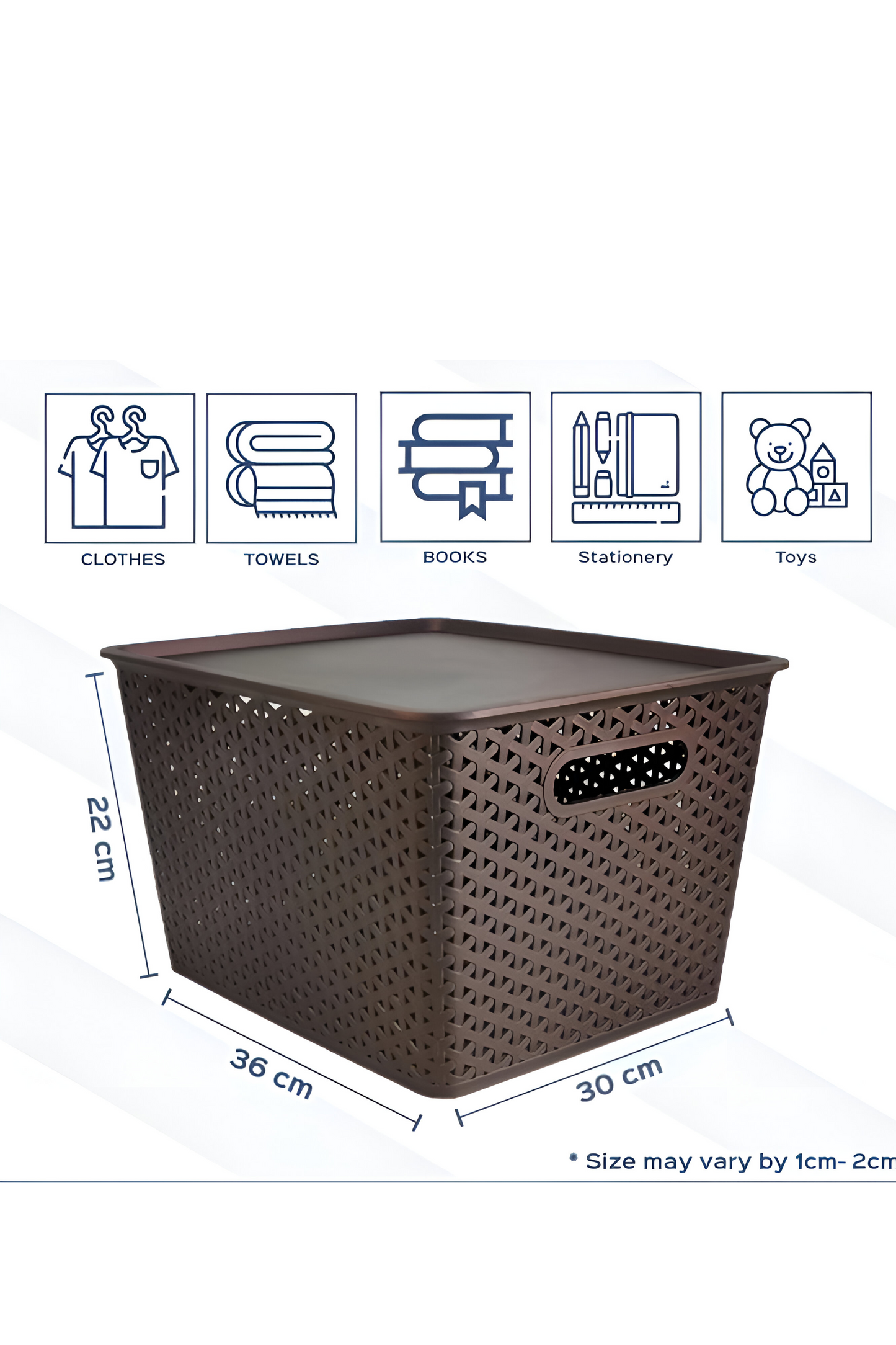 Set Of 3 Plastic Storage Organizers/baskets With Lid