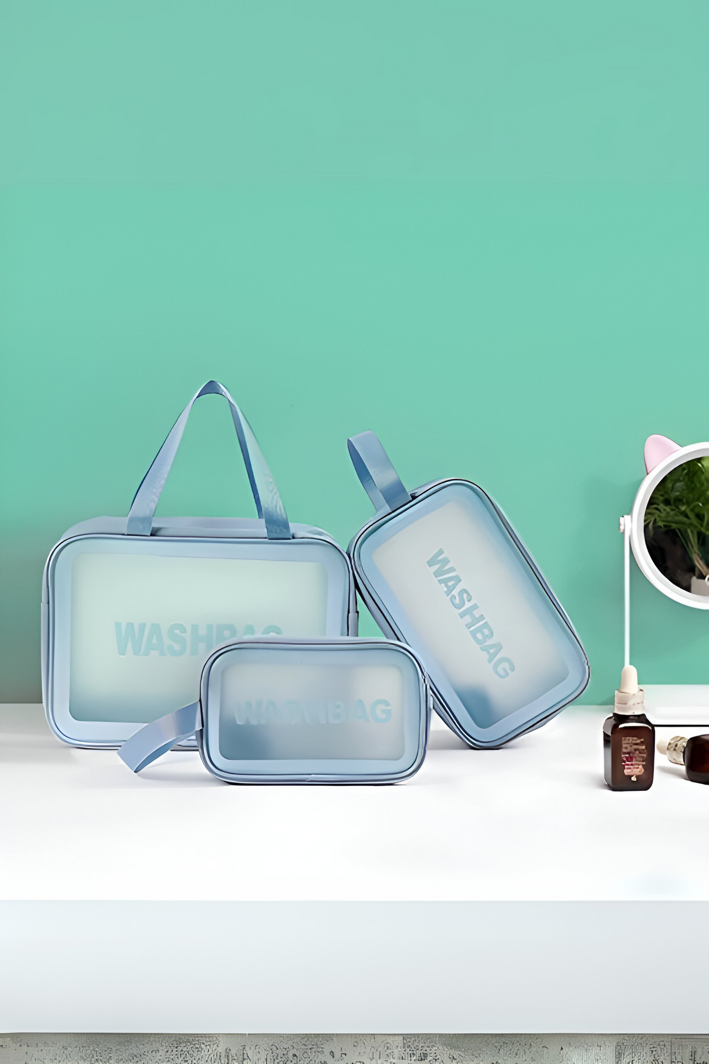 Travel Clear Cosmetic Bag 3 Pcs Wash Bag Set