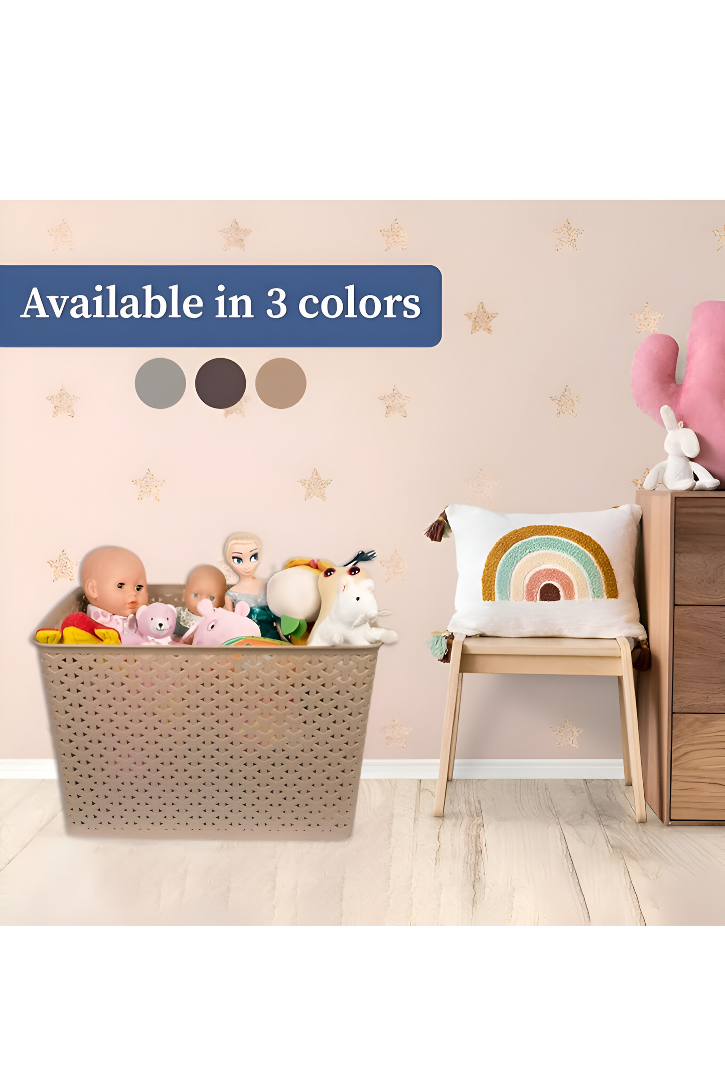 Set Of 3 Plastic Storage Organizers/baskets With Lid