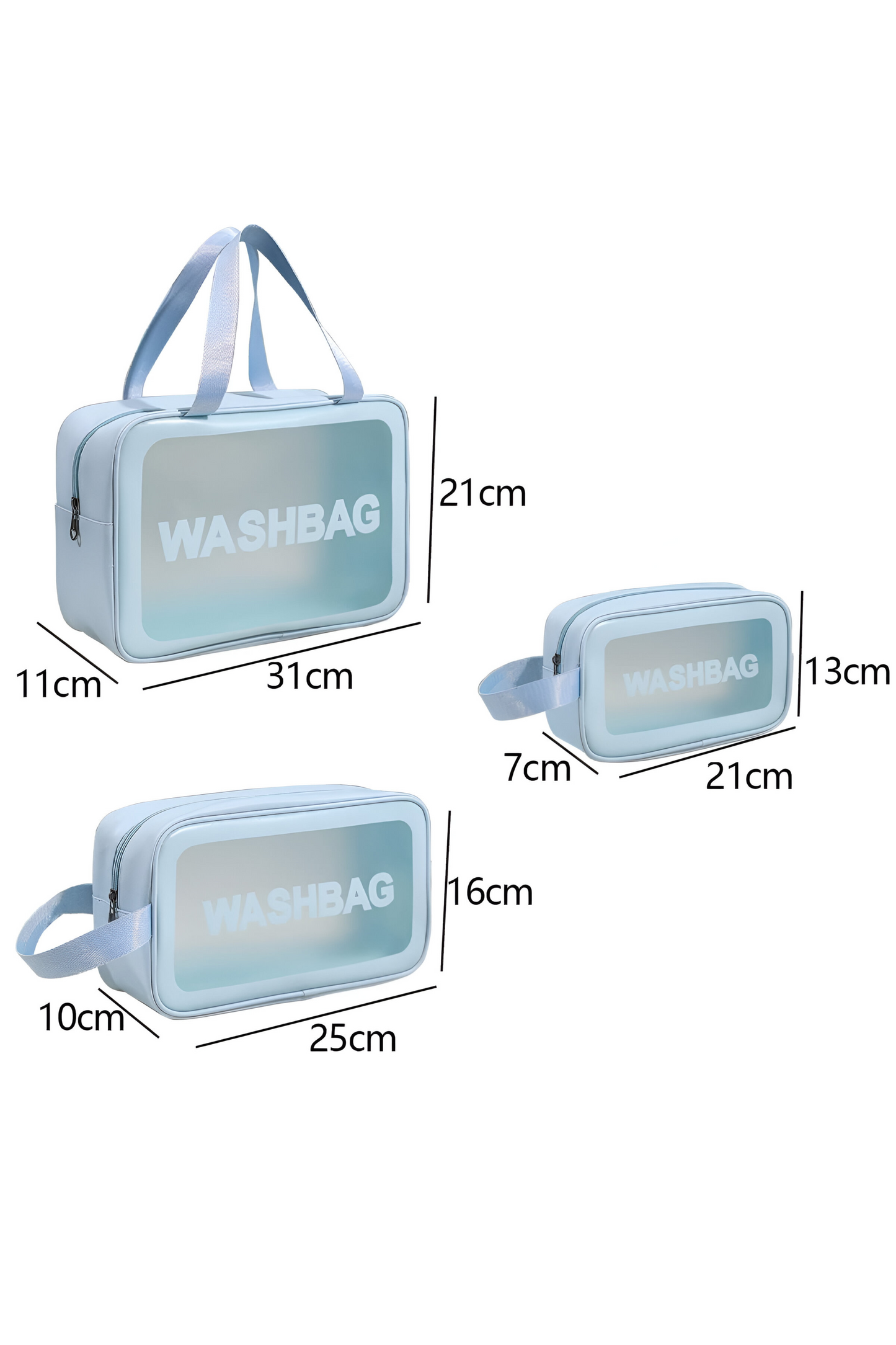 Travel Clear Cosmetic Bag 3 Pcs Wash Bag Set