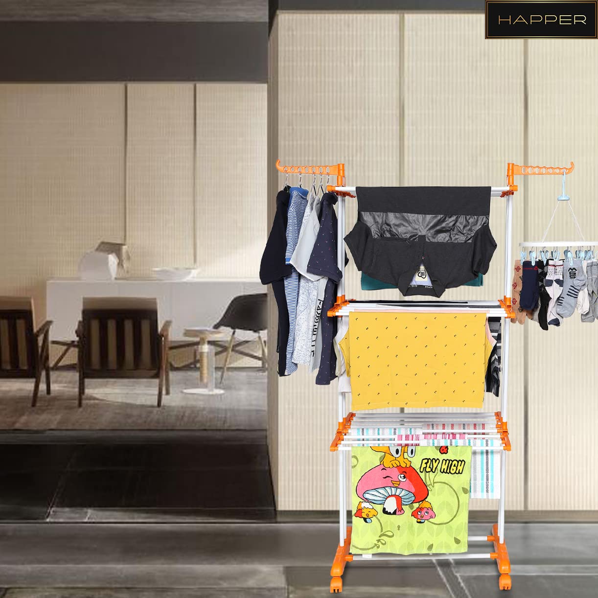 Premium Heavy Duty Stainless Steel Foldable Cloth Drying Stand