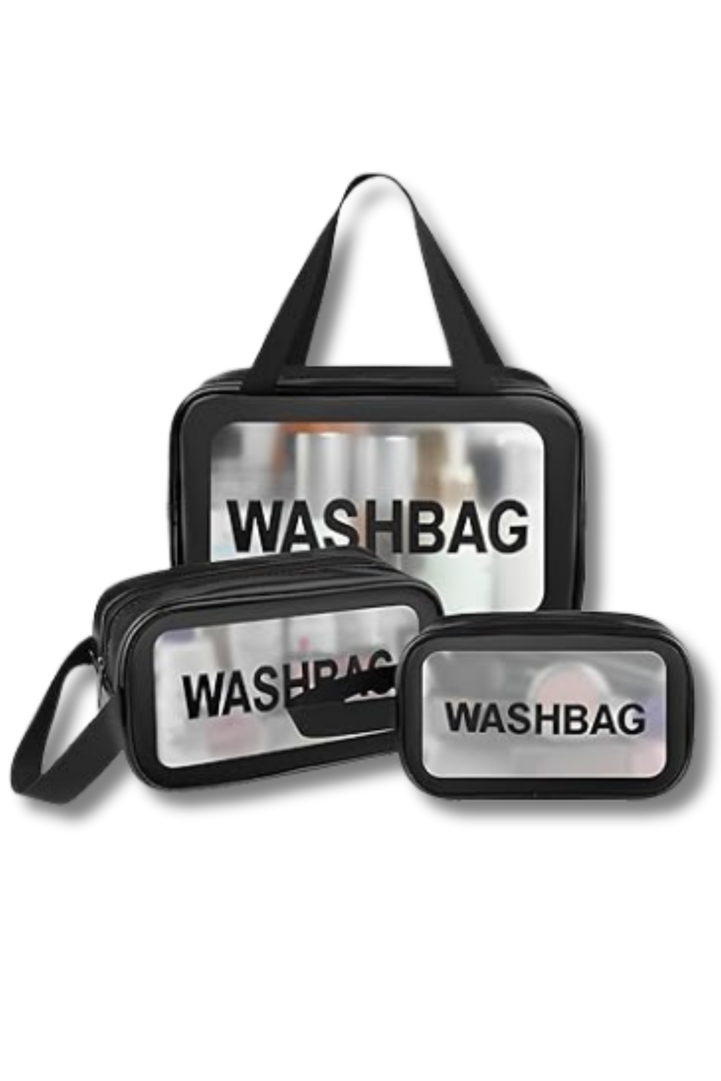 Travel Clear Cosmetic Bag 3 Pcs Wash Bag Set