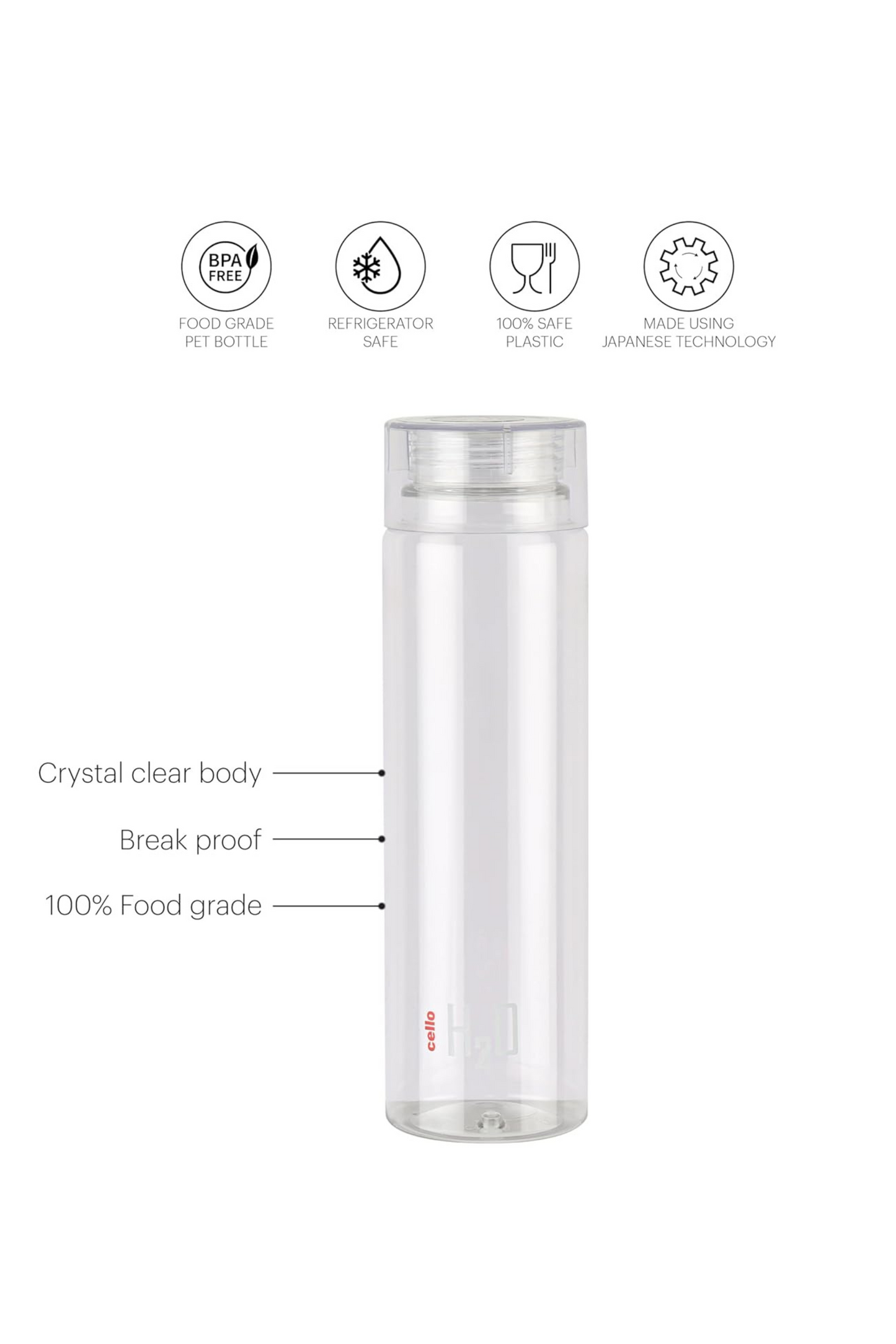 CELLO H2O Premium Plastic Bottle.
