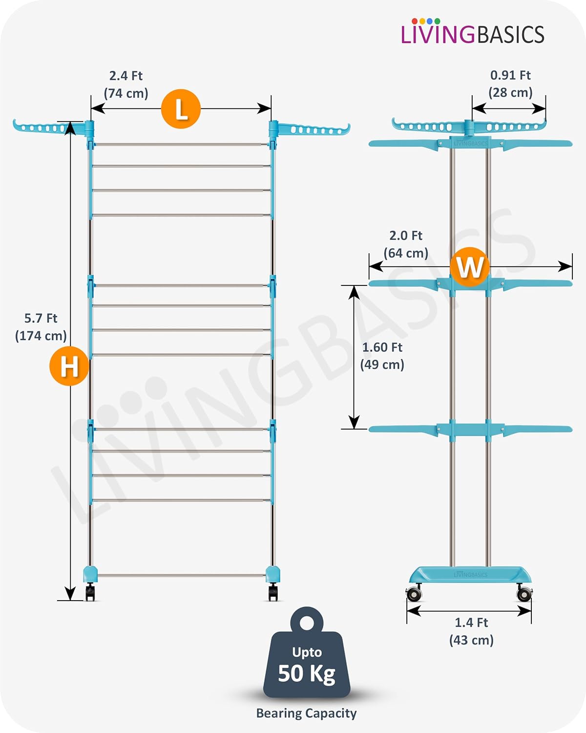 Premium Heavy Duty Stainless Steel Foldable Cloth Drying Stand